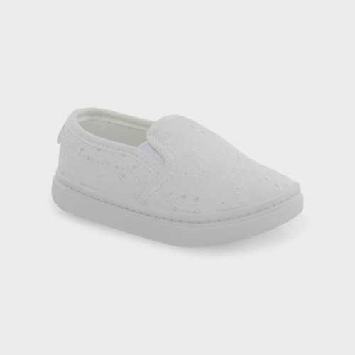 Carter's Just One You® Toddler First Walker Eyelet Slip-On Sneakers - White, Size: 3