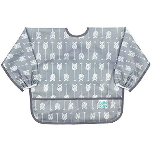 Bumkins Sleeved Bib / Baby Bib / Toddler Bib / Smock Waterproof, Washable, Stain and Odor Resistant, 6-24 Months - Arrows