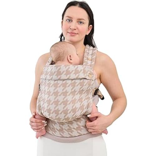 Baby Carrier for Newborn to Toddler, Woven Fabric, Jacquard Weave 100% Cotton, Compact, Adjustable and Ergonomics Infant Carrier with Lumbar Support, 7-44 pounds, Houndstooth