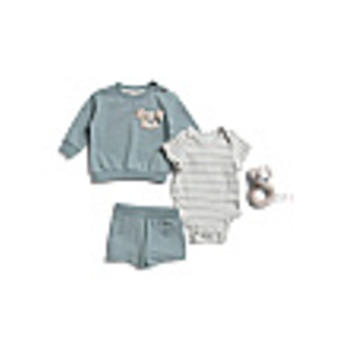 Newborn Boys 3pc Fleece Shorts Set With Rattle | Kids & Baby | T.J.Maxx