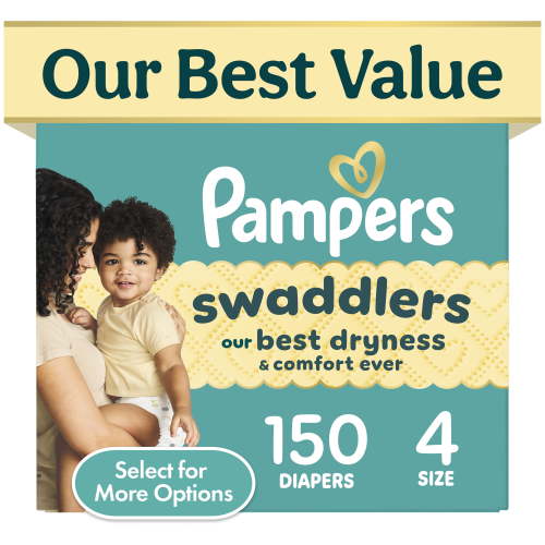 Pampers, Baby Diapers, Size 4, 150 ct, Hypoallergenic