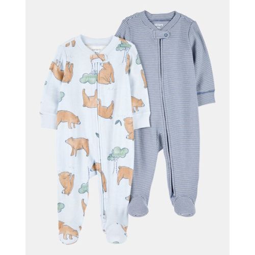 Baby Boy 2-Pack 2-Way Zip Cotton Sleep & Play Pajamas - Blue - Carter's | Carter's