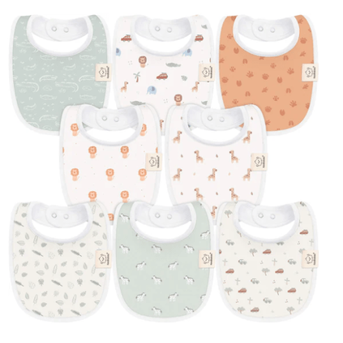 8-Pack Urban Drool Bibs (Wilderness)