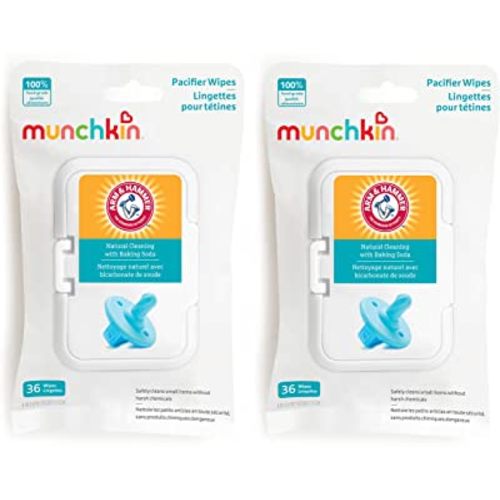 Munchkin Arm & Hammer Pacifier Wipes - Safely Cleans Baby and Toddler Essentials, 2 Pack, 72 Wipes