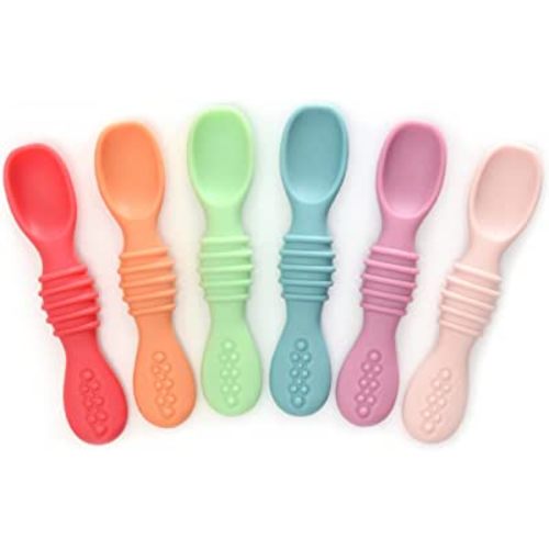 Silicone Chew Spoon Set for Babies and Toddlers | Safety Tested | BPA Free | Microwave, Dishwasher and Freezer Safe