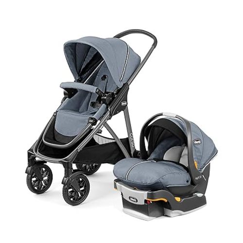 Chicco Corso Modular Travel System, Corso Stroller with KeyFit 30 Zip Infant Car Seat and Base, Stroller and Car Seat Combo, Infant Travel System | Silverspring/Grey