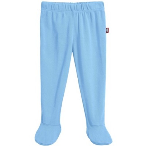 City Threads USA-Made Organic Cotton Soft Footed Baby Pants | Bright Light Blue - 3-6M