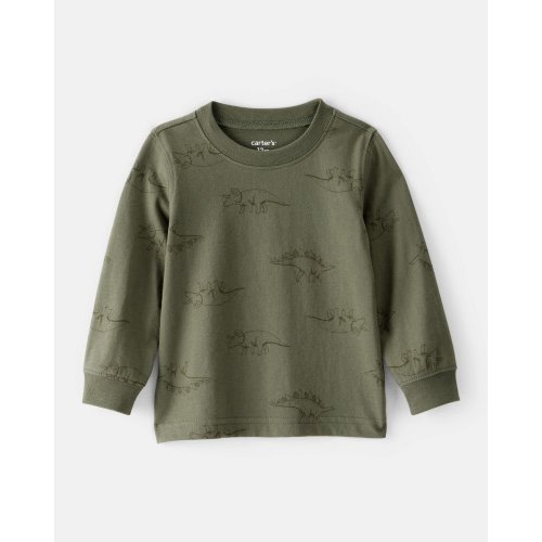 Baby Boy Dinosaur Print Long-Sleeve Tee - Green | Carter's