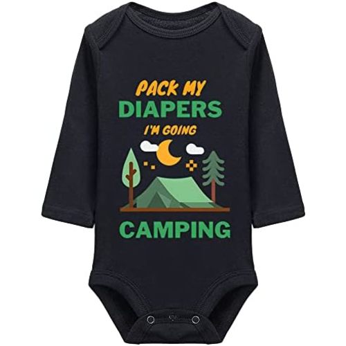 Size: 6 months - Pack My Diapers Im Going Camping Newborn Jumpsuit Unisex Infant Bodysuit