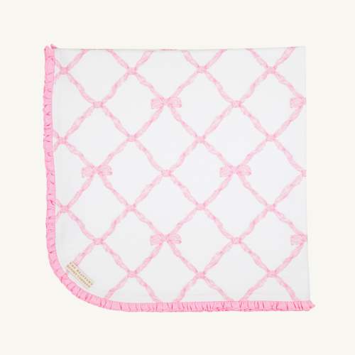 Baby Blanket - Belle Meade Bow & Pier Party Pink