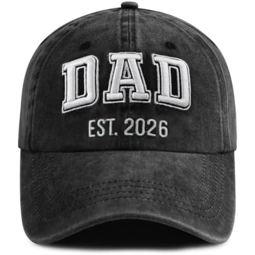 SHANVANKE Funny Dad Est 2026 Hat for Men, Adjustable Cotton 3D Embroidered New Dad Gifts Baseball Cap
