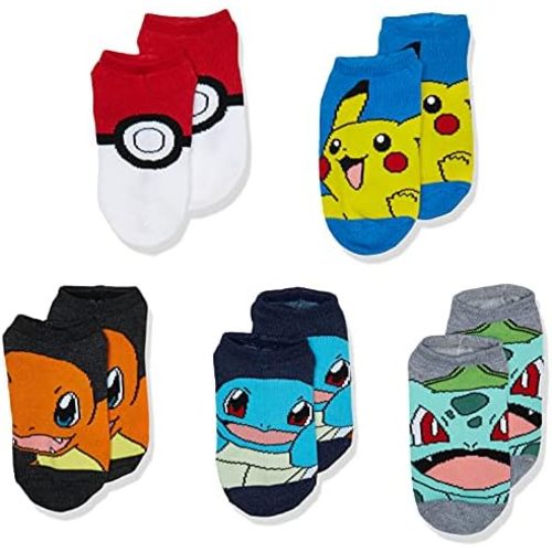 Pokemon Boys 5 Pack No Show Socks