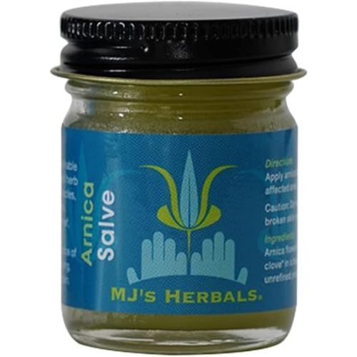 MJ’s Herbals Arnica Salve | Organic, Maximum Strength, Immediate Relief for Sore Muscles & Feet | Bruise Recovery, Fantastic Massage & After Yoga Balm | No Parabens, No Synthetics (1 oz)