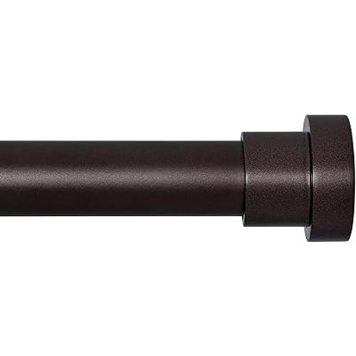 Briofox Bronze Curtain Rods for Windows 48 To 84 Inch, 1 Inch Heavy Duty Adjustable Curtain Rod With Modern Decorative End Cap Finials WIth Brackets【NOT TENSION ROD】