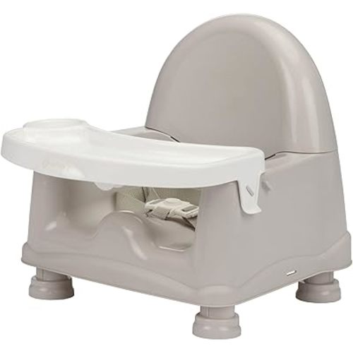 Safety 1st Easy Care Swing Tray Feeding Booster, Taupe – Simple to Use, Easy to Clean, Dishwasher Safe Tray