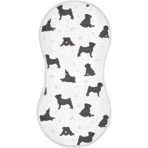 vvfelixl Burp Cloths Black Pug White for Baby Boy Girls Baby Washcloths Burp Rags 1 Pack - Multicolor 31 - 1 pack