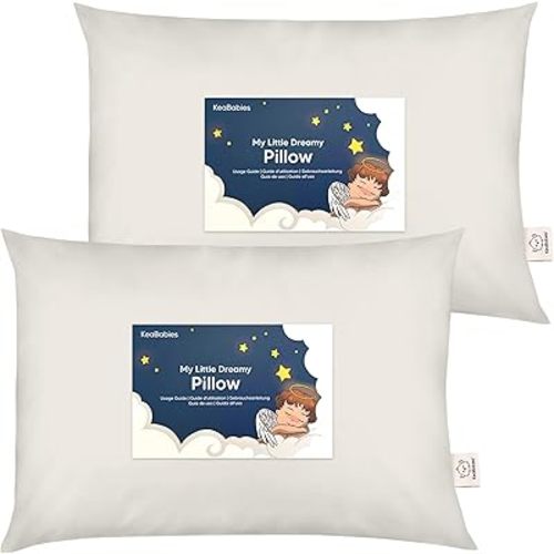 KeaBabies Toddler Pillow - Soft Organic Cotton Toddler Pillows for Sleeping - 13X18 Small Pillow for Kids - Kids Pillows for Sleeping - Kids Pillow for Travel, School, Nap, Age 2 to 5 (Clay)