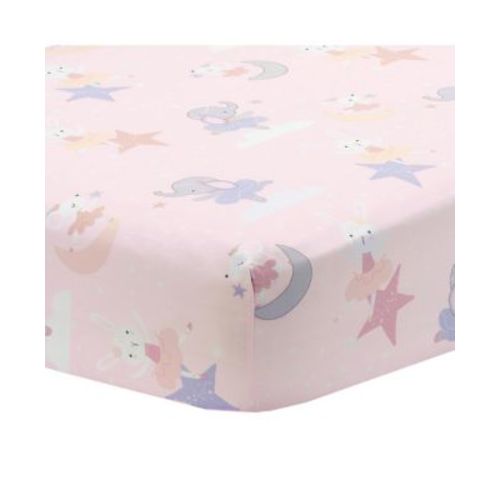 Tiny Dancer Elephant/Bunny Ballet Baby Fitted Crib Sheet - Pink