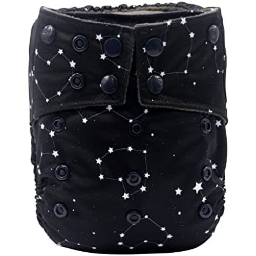 SS 1.0 All-In-One Cloth Diaper - Convenient, Soft & Absorbent with Tummy Panel & Snap System for Leak Prevention - Made with Natural Fiber Bamboo & Odor Resistance