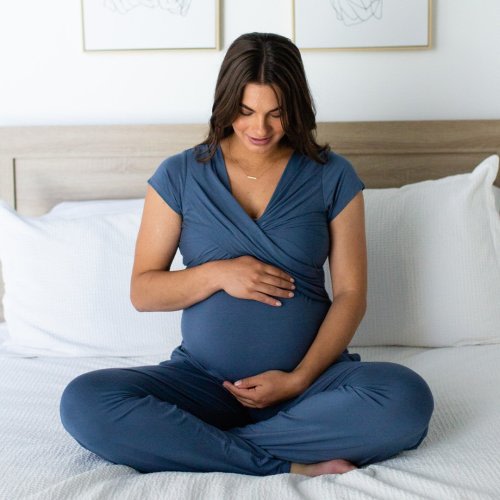 Davy Nursing & Maternity Pajama Set | Slate Blue