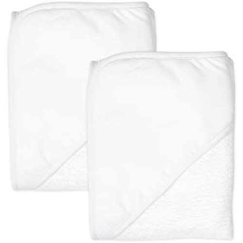 HonestBaby 2-Pack Organic Cotton Hooded Towels, Bright White, One Size