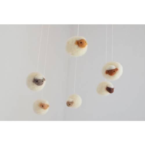 Baby Mobile Schafe, Filz Tiere Schaf Mobile, Nadelgefilzte Schafe, Geburtsgeschenk, Geburtstagsgeschenk, Kinderzimmer Deko, Wohndekoration