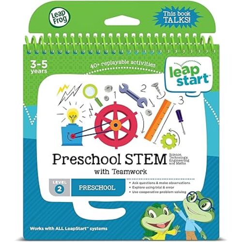LeapFrog LeapStart Pre-Kindergarten Activity Book: Pre-K STEM (Science, Technology, Engineering, Math) and Teamwork (Requires LeapStart System)