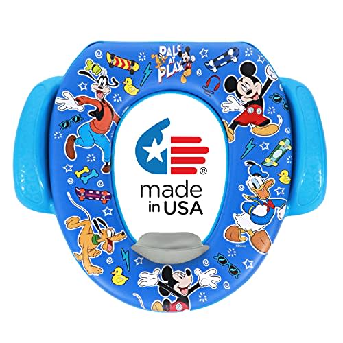 Disney Mickey Mouse "Pals at Play" Soft Potty Seat and Potty Training Seat - Soft Cushion, Baby Potty Training, Safe, Easy to Clean