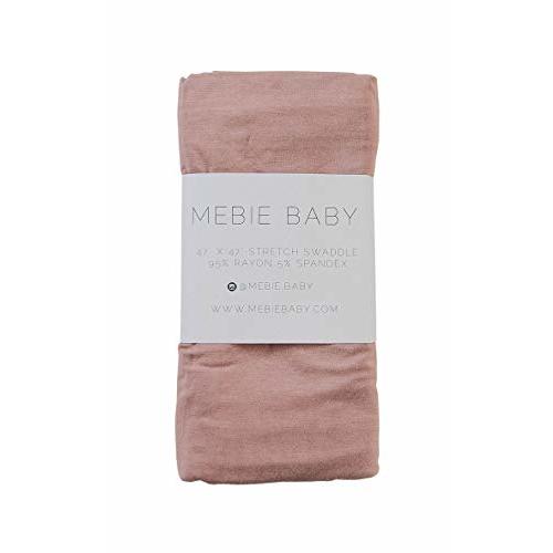 Mebie Baby Dusty Rose Stretch Swaddle, Modern and Neutral Swaddle Blanket for Baby Girl, Soft Baby Blankets, Newborn Swaddle Blanket, 0-3 Month, Comfy Wrap, Baby Essentials & Gifts (47" x 47")
