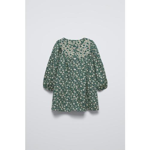 FLORAL DRESS - Mid-green | ZARA United States