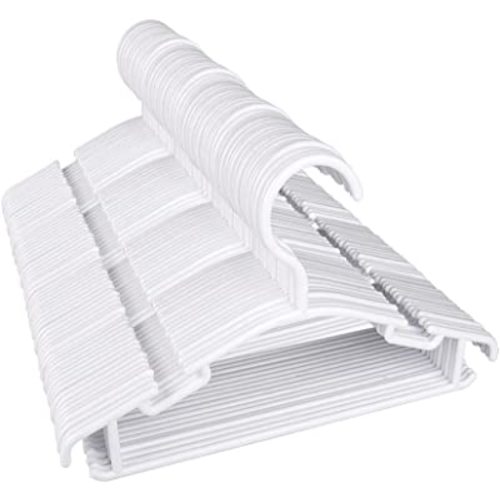 GoodtoU Kids Hangers 100 Pack Baby Hangers for Closet Toddler Hangers Plastic White Childrens Hangers Small Hangers 10.24inch