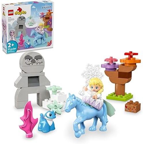 LEGO DUPLO Disney Elsa & Bruni in The Enchanted Forest Frozen Toy - Disney Princess Building Set for Toddlers with Elsa Minifigure - Gift Ideas for Preschool Girls & Boys, Ages 2+ - 10418