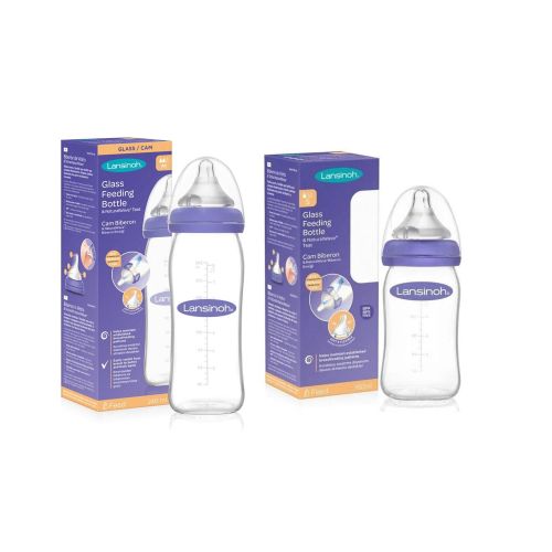 Lansinoh Glass Baby Bottle 160ml + Lansinoh Glass Baby Bottle 240 Ml