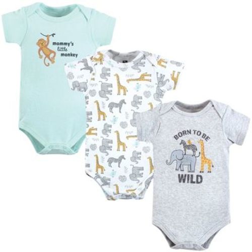 Hudson Baby Infant Boy Cotton Bodysuits, Little Monkey, 3-6 Months