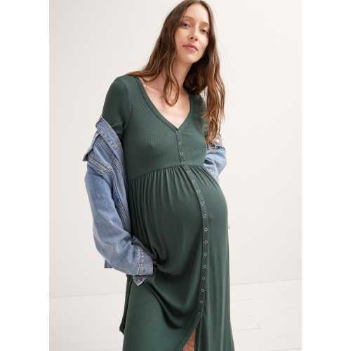 The Softest Rib Nursing Dress - Pine / 3