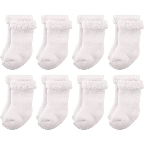 Hudson Baby Baby Girls' Cotton Rich Newborn and Terry Socks