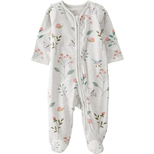 little planet by carter's unisex-baby Sleep and Play made with Organic Cotton, Botanical Butterfly Print, 6M
