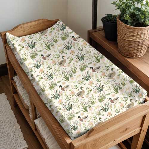 Woodland Baby Decor, Mallard Ducks Baby, Farm Animals Boy Nursery, Changing Pad Cover, Horses, Nursery Decor, Baby Shower Gift, Duck Decor