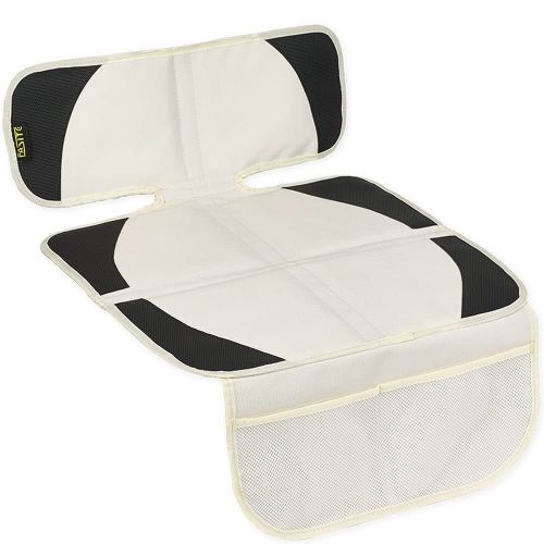 FASITE Car Seat Protector for Baby Child Car Seats - Auto Seat Cover Mat,Protective Non-Slip Waterproof Car Seat Cover Pad with Mesh Pockets, Beige