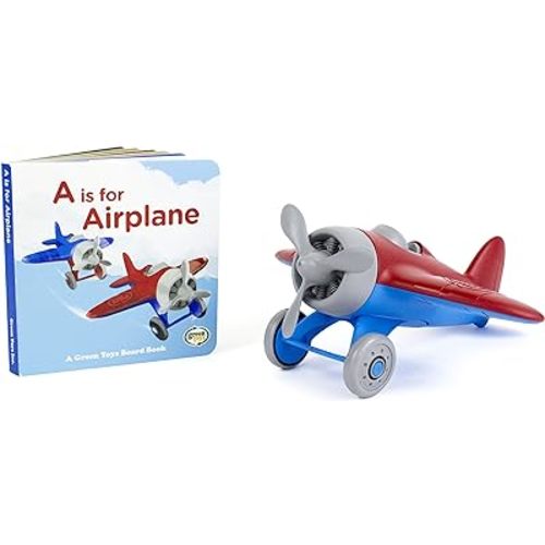 Green Toys Airplane & Board Book (color may vary)