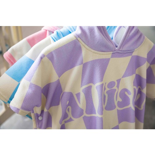 Personalized Kids Hooded Towel Poncho: Microfiber Swim Changing Robe