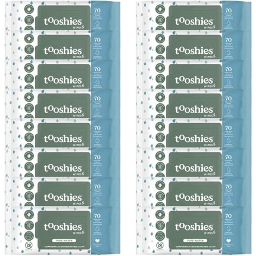 Tooshies Wipes | Pure Water | 100 Percentage Plastic Free |Biodegradable | Fragrance Free | 16 x 70pk (1120 Wipes) : Amazon.com.au: Health, Household & Personal Care