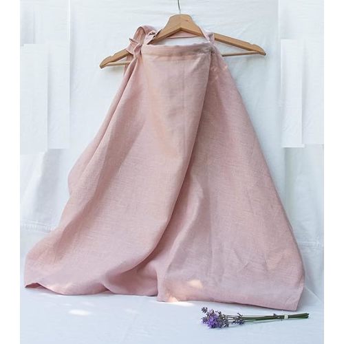 100% Linen Baby Breastfeeding Cover, Hand Made,Nursing Cover (Ash Pink)