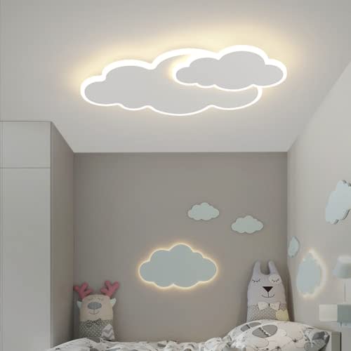 DUNMW Cloud Ceiling Light 3D LED Cloud Ceiling Lamp with 2 Cloud, Chandelier for Children's Room Living Room, Boy, Girl Bedroom, 3 Lighting, 30W