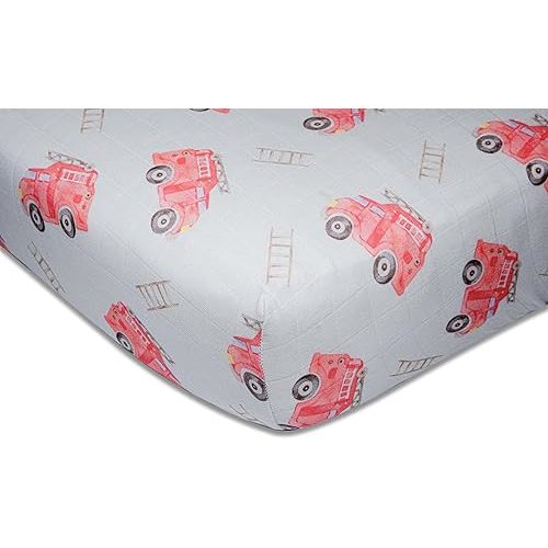 Ultra Soft Muslin Crib Sheet - Fire Truck