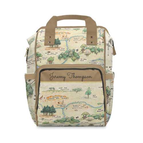 Personalized Baby Diaper Backpack, Hundred Acre Wood Custom Baby Name Diaper, Winnie The Pooh Personalized Baby Bag, Pooh Bear Baby Backpack