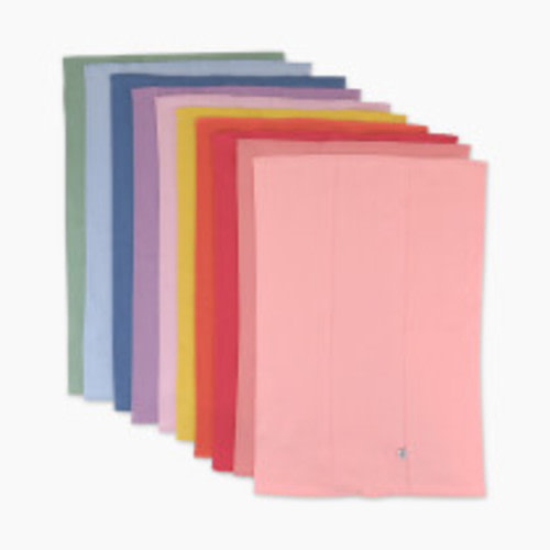 Honest Baby Clothing 10-Pack Organic Cotton Tri-fold Burp Cloths - Pink Rainbow Gem, Os