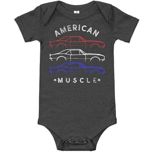 1967 Chevy Camaro SS RS Outline American Muscle Car Owner Patriotic Theme Baby Onesie one Piece