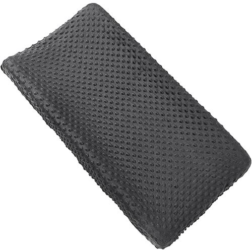 Solid Changing Table Pad Cover Cradle Sheet, Fits 32"/34''x16 Contoured Diaper Changing Pad, Ultra Soft Cozy Dots Plush Changing Table Covers, Breathable Wipeable Removable (Black)