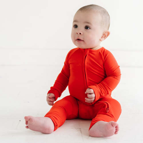 Warm Red Bamboo Viscose Zippy